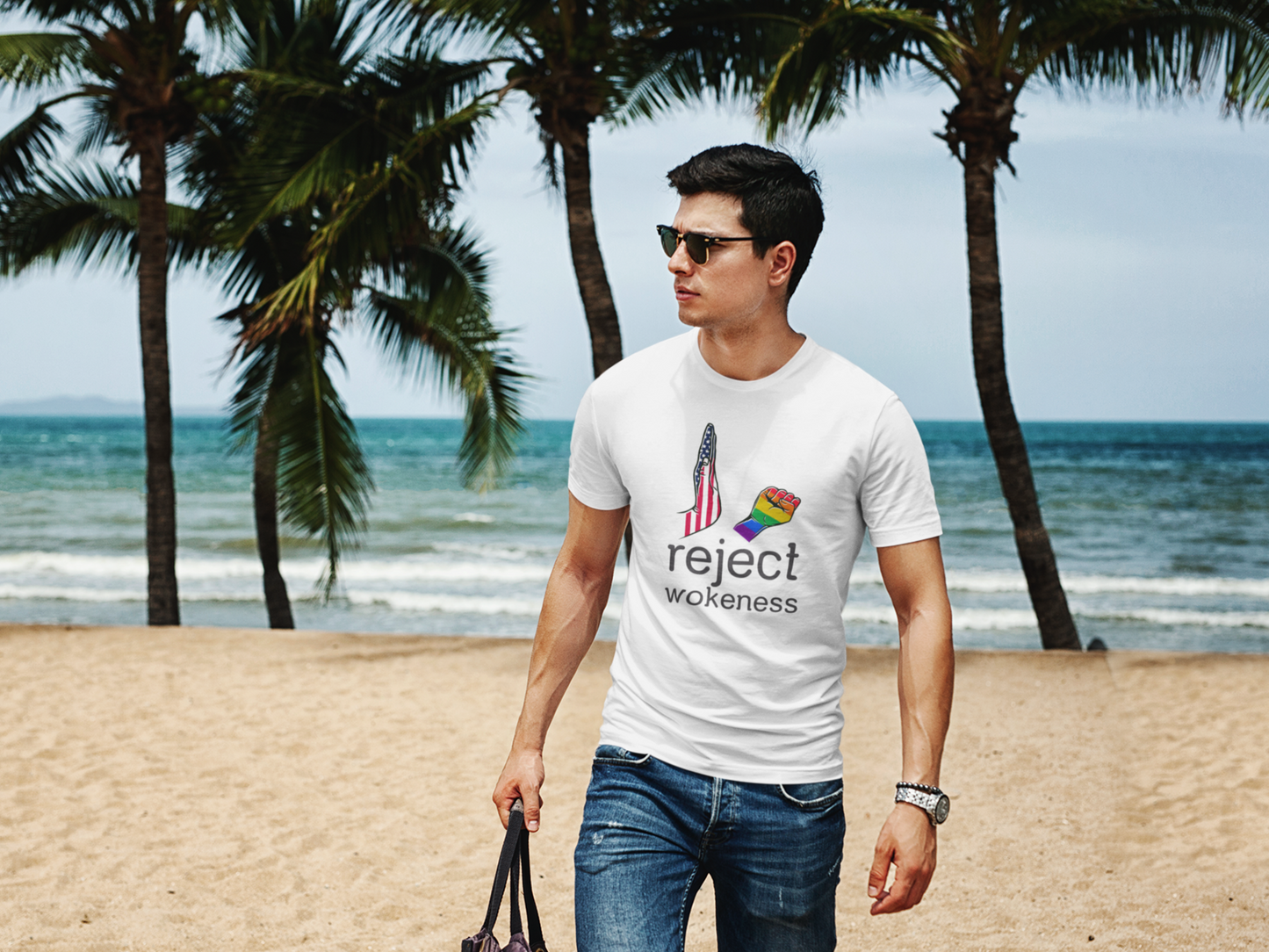 reject wokeness - Men's Heavyweight T-Shirt